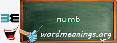WordMeaning blackboard for numb
